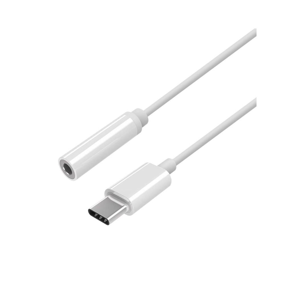AISENS Conversor USB-C a audio estilo Apple, USB-CM-Jack 3.5H, Blanco, 15 cm