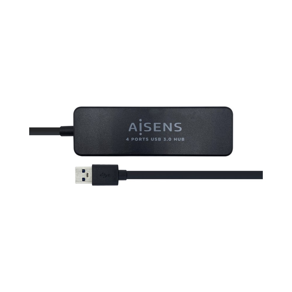 AISENS Hub USB 3.0, Tipo AM - 4 x Tipo AH, Negro, 30 cm