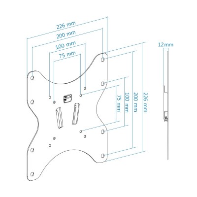 TooQ LP1242F-B soporte para TV 106,7 cm (42") Negro