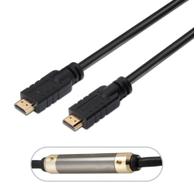AISENS Cable HDMI V2.0 Premium alta velocidad  HEC 4k@60Hz 18Gbps con repetidor, AM-AM, Negro, 25 m