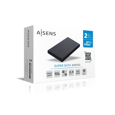 AISENS Caja externa 2,5" ASE-2530B 9.5 mm SATA a USB 3.0USB 3.1 Gen1, Negra