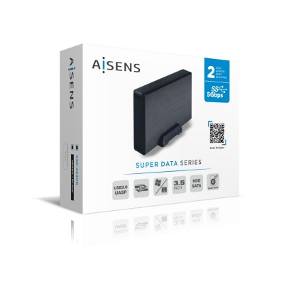 AISENS Caja externa 3,5" ASE-3530B SATA a USB 3.0USB 3.1 Gen1, Negra