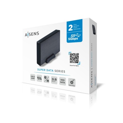 AISENS Caja externa 3,5" ASE-3530B SATA a USB 3.0USB 3.1 Gen1, Negra