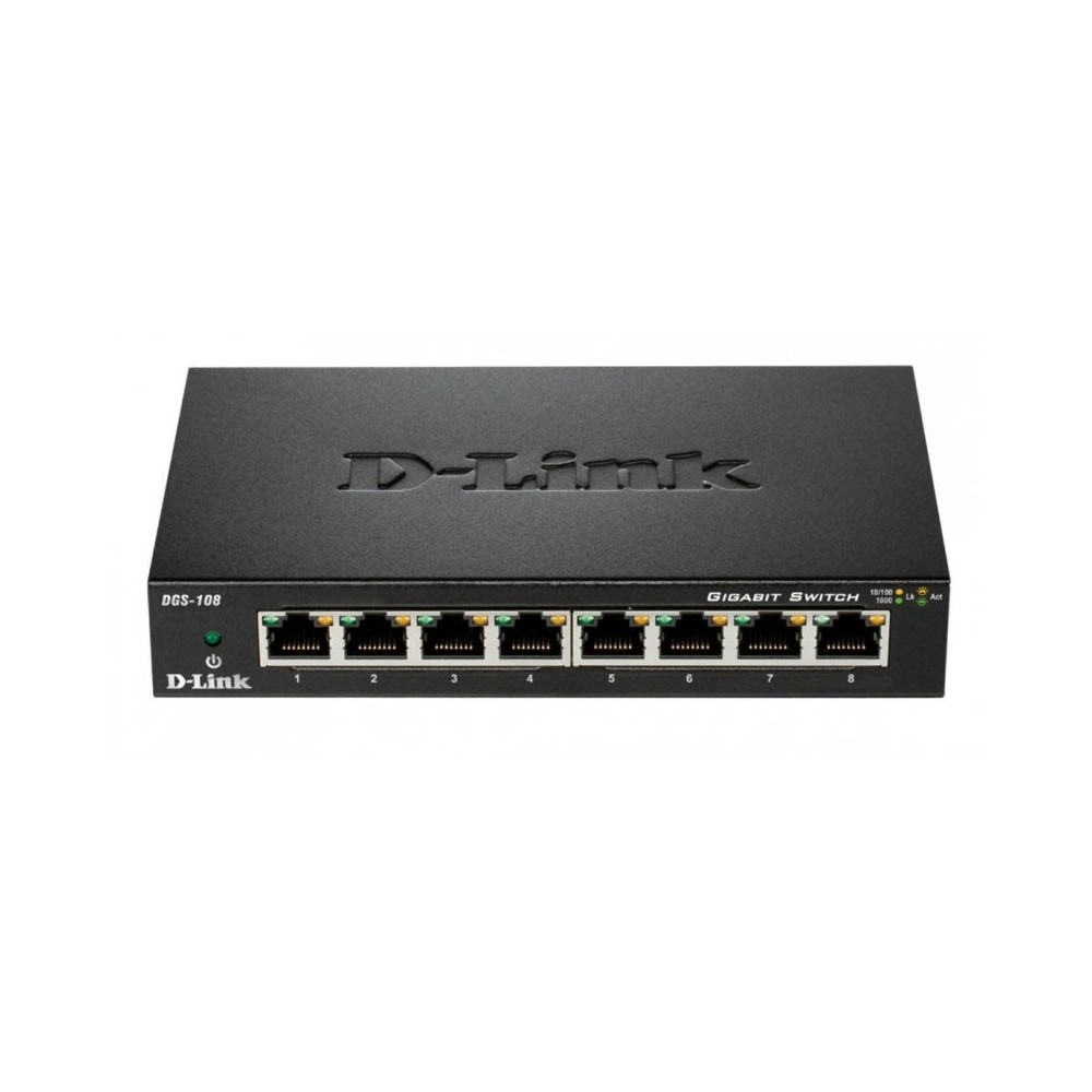 D-Link DGS-108GL No administrado Gigabit Ethernet (101001000) Negro