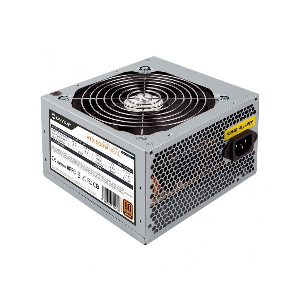 UNYKAch Fuente de Alimentación ATX 500W 80+ Bronce