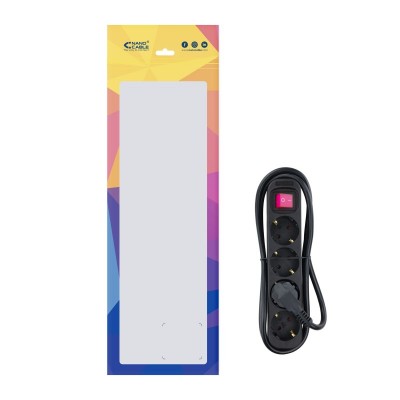 Nanocable Regleta de enchufes de 4 tomas con interruptor, 1.4 metros Negra