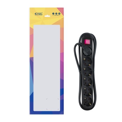 Nanocable Regleta de enchufes de 6 tomas con interruptor, 1.4 metros Negra