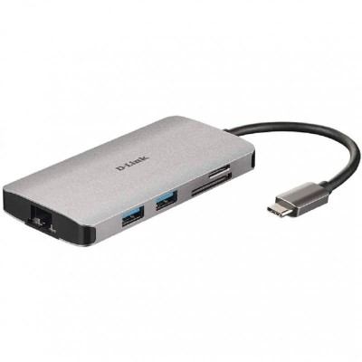 D-Link DUB-M810 base para portátil y replicador de puertos Alámbrico USB 3.2 Gen 1 (3.1 Gen 1) Type-C Plata
