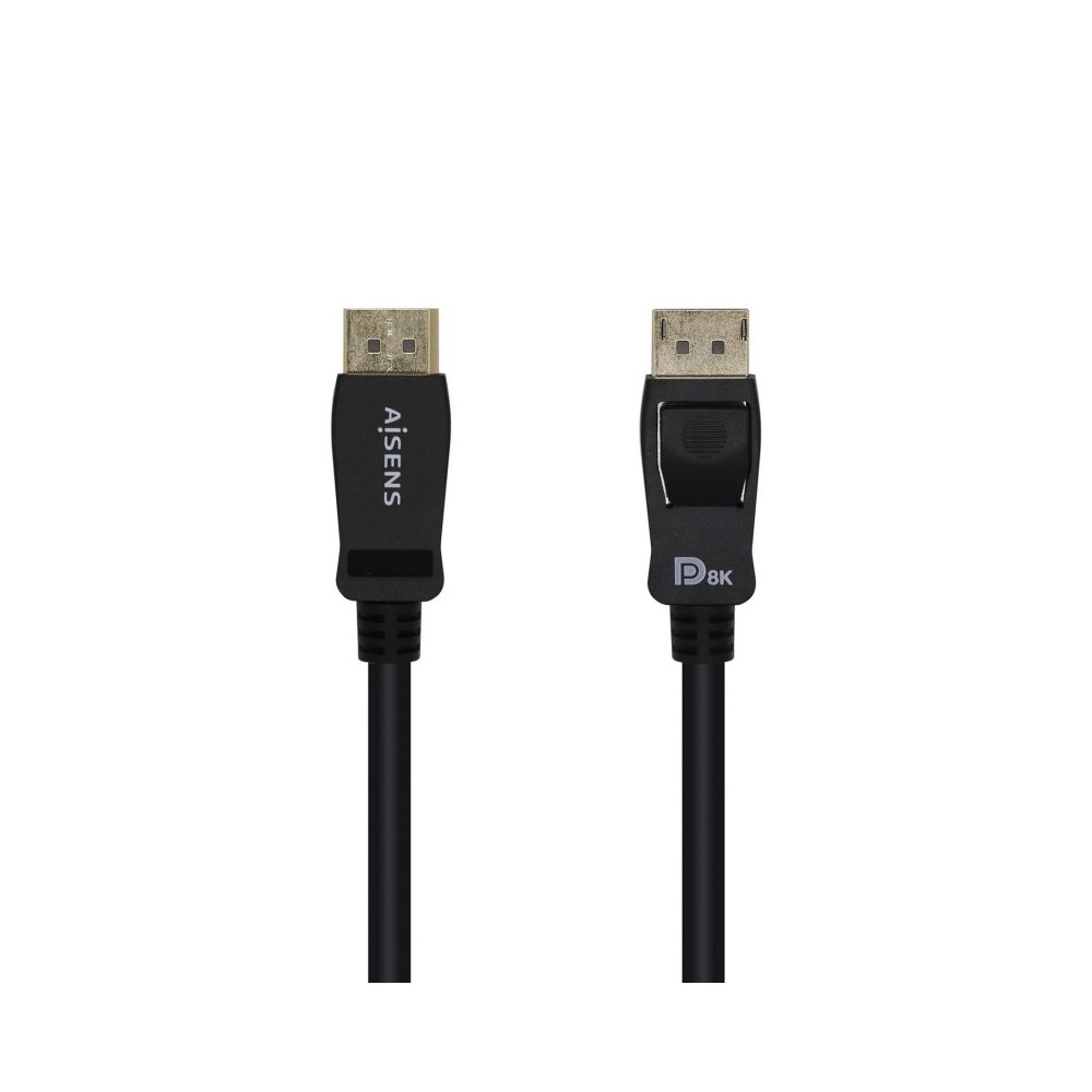 AISENS Cable Displayport Certificado V1.4 8k@60hz, DPM-DPM, Negro, 2.0m