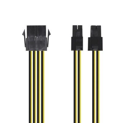 AISENS Cable Alimentación, 8pinH-4+4pinM, 30cm