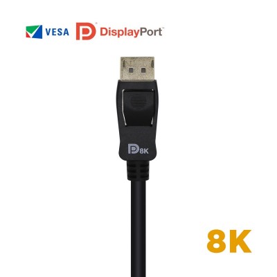 AISENS Cable Displayport Certificado V1.4 8k@60hz, DPM-DPM, Negro, 2.0m