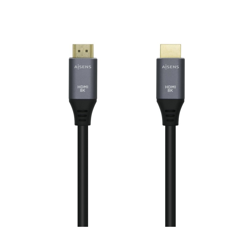AISENS Cable HDMI V2.1 Ultra Alta Velocidad  HEC 8k@60Hz 48Gbps, AM-AM, GrisNegro, 3.0m