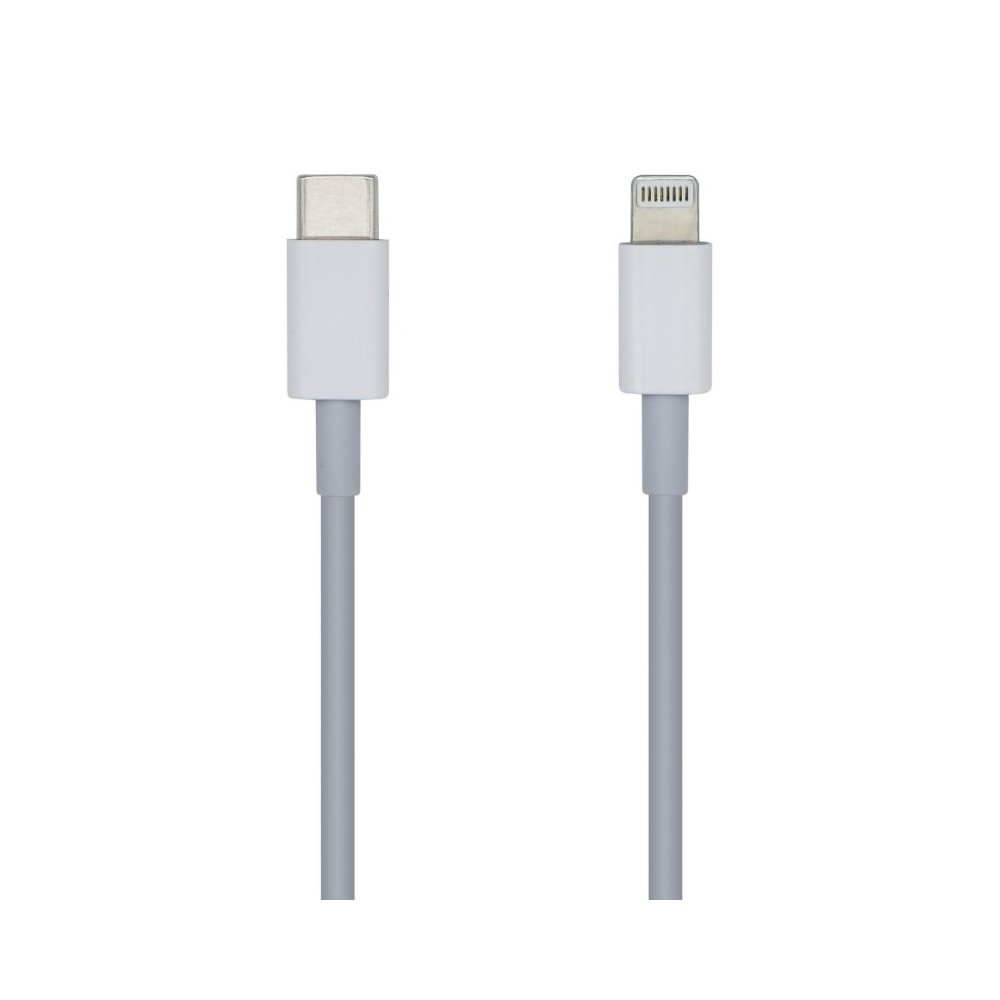 AISENS Cable USB 2.0 USB-С A Lightning PD 2A, LightningM-USB-СM, Blanco, 1.0m