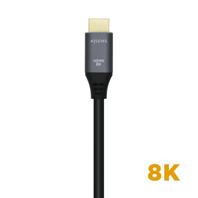AISENS Cable HDMI V2.1 Ultra Alta Velocidad  HEC 8k@60Hz 48Gbps, AM-AM, GrisNegro, 3.0m