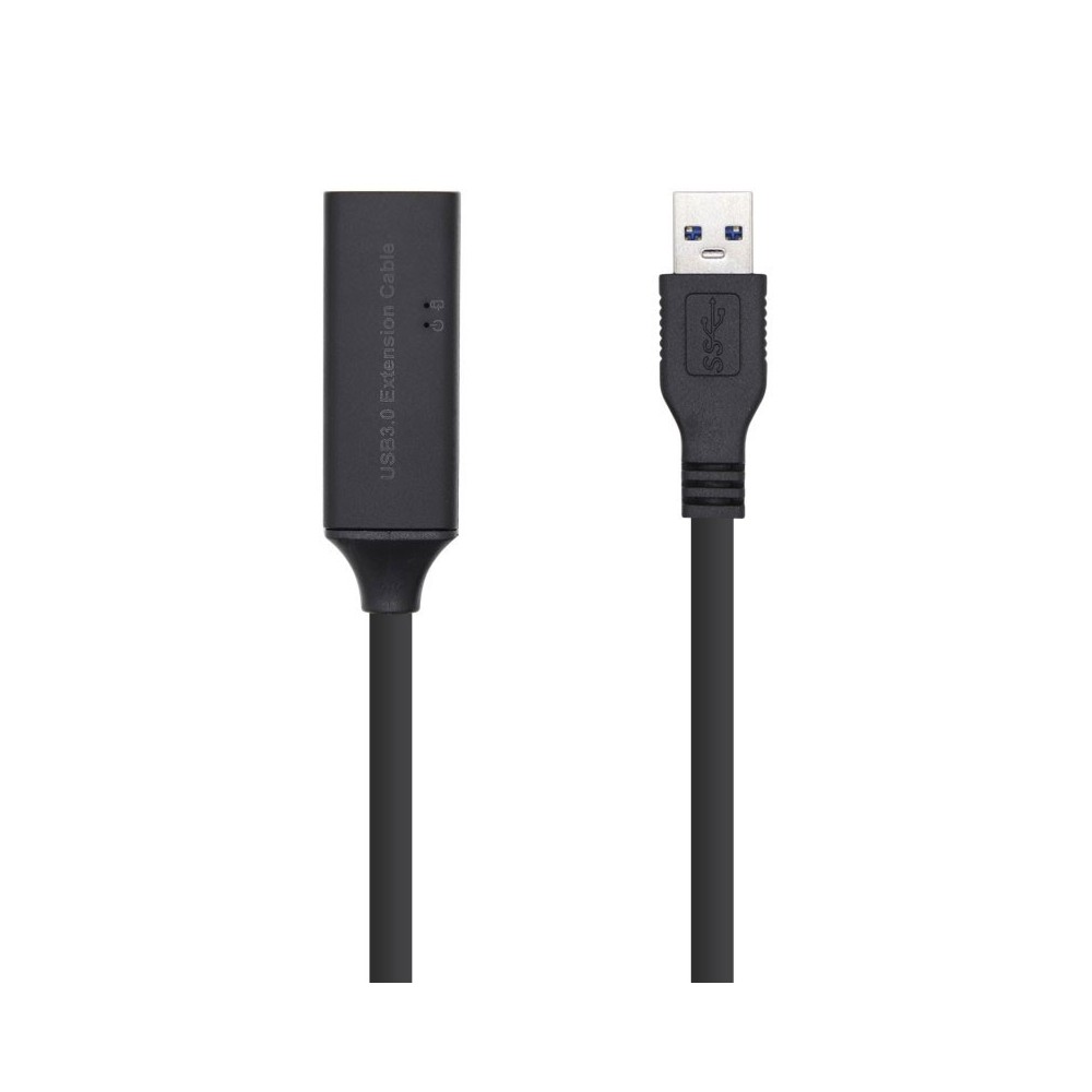 AISENS Cable USB 3.0 Prolongador Con Amplificador, Tipo AM-AH, Negro, 5.0m
