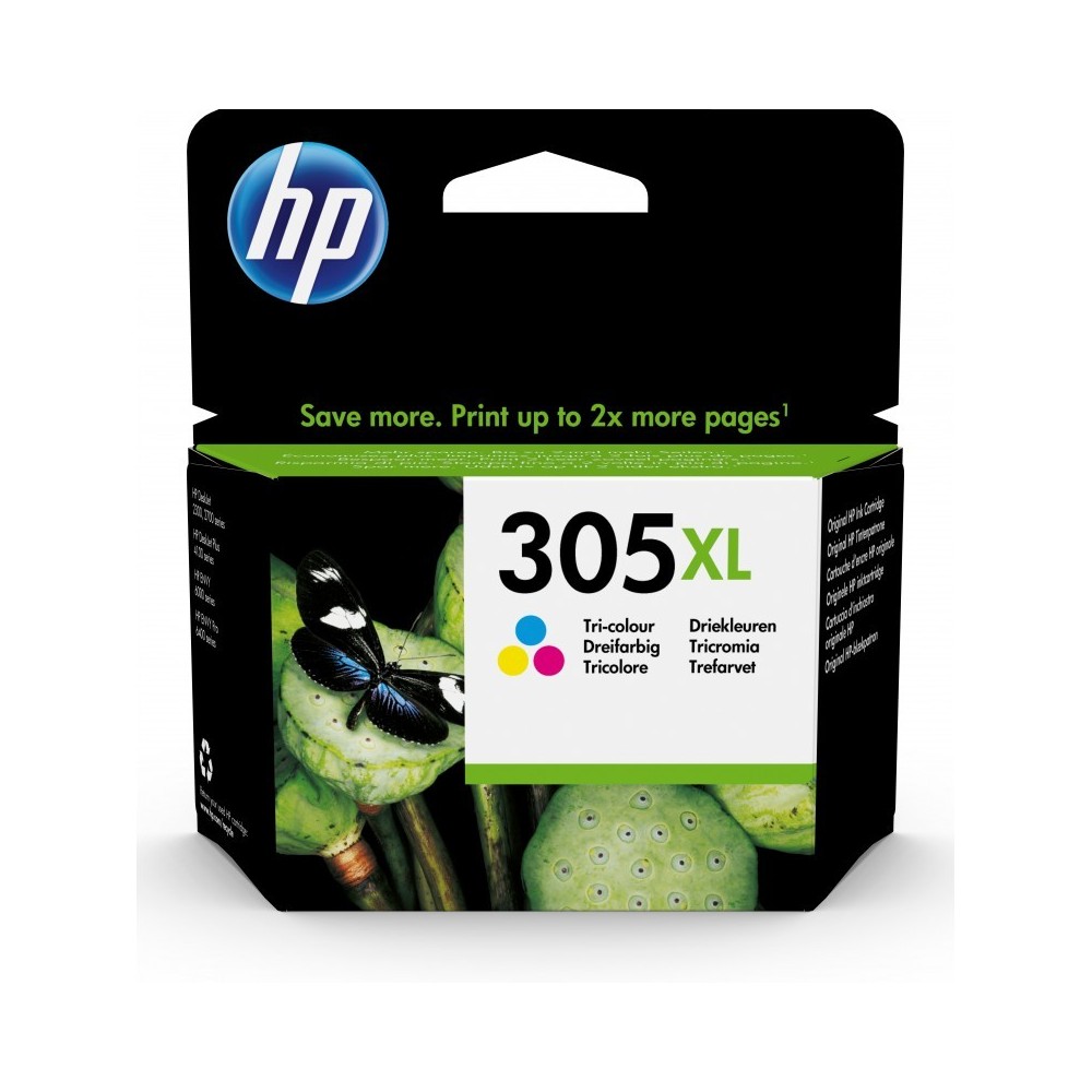 HP Cartucho de tinta Original 305XL de alta capacidad tricolor