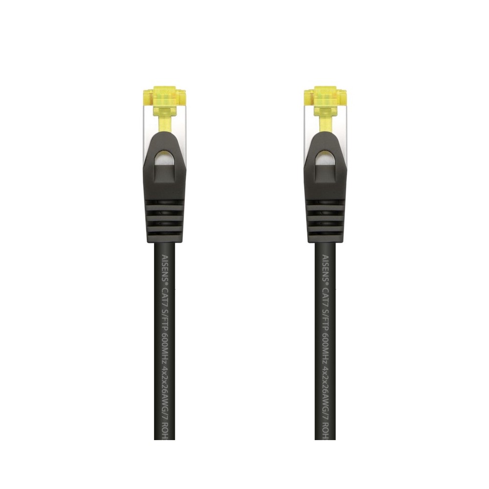 AISENS Cable De Red Latiguillo RJ45 LSZH Cat.7 600 MHz SFTP PIMF AWG26, Negro, 1.0 m