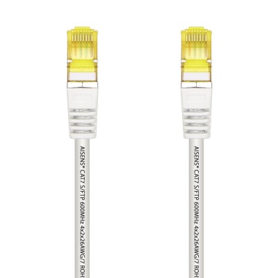 AISENS Cable De Red Latiguillo RJ45 LSZH Cat.7 600 MHz SFTP PIMF AWG26, Blanco, 2.0 m