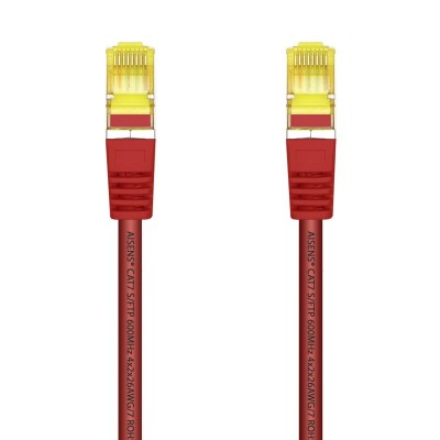 AISENS Cable De Red Latiguillo RJ45 LSZH Cat.7 600 MHz SFTP PIMF AWG26, Rojo, 25 cm