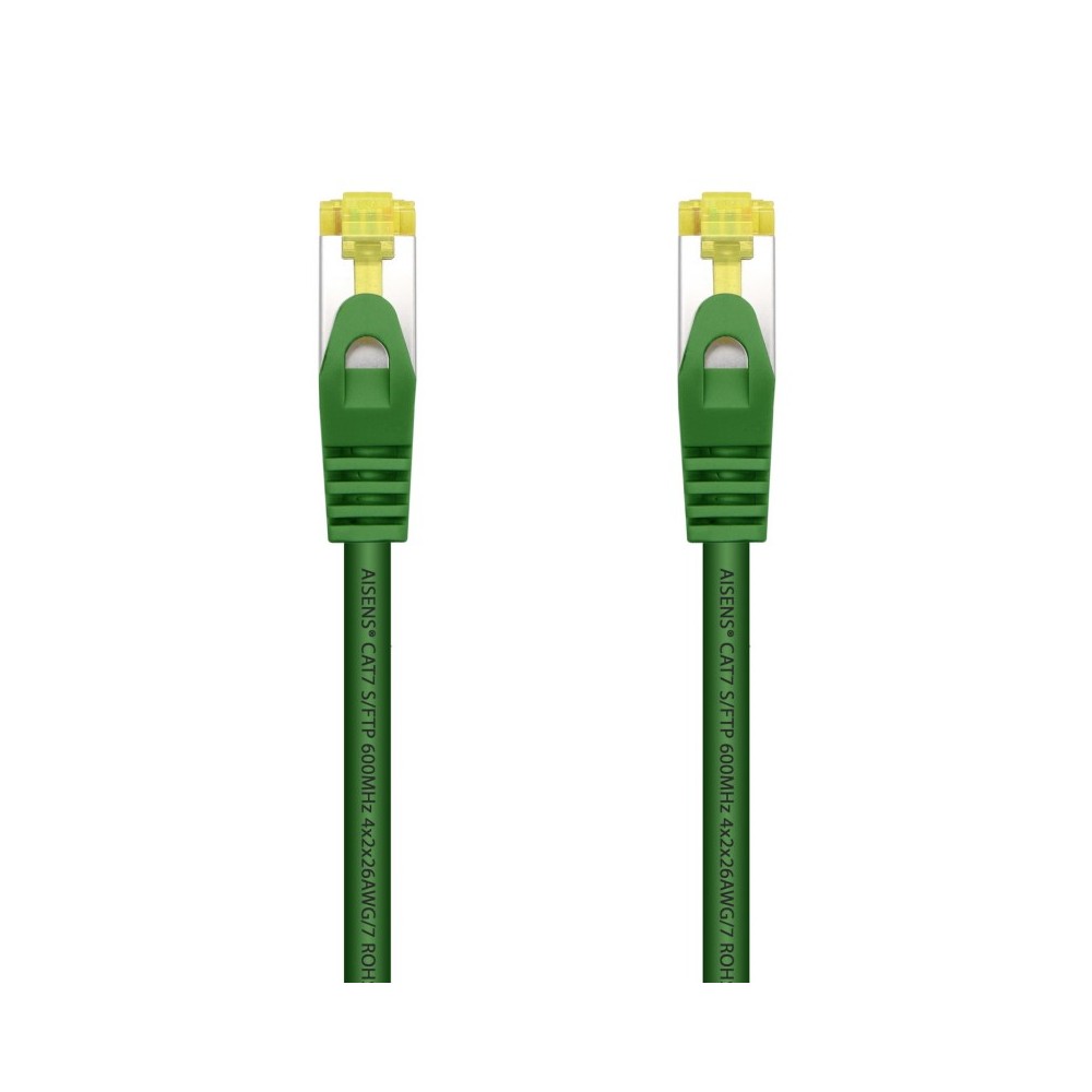 AISENS Cable De Red Latiguillo RJ45 LSZH Cat.7 600 MHz SFTP PIMF AWG26, Verde, 1.0 m