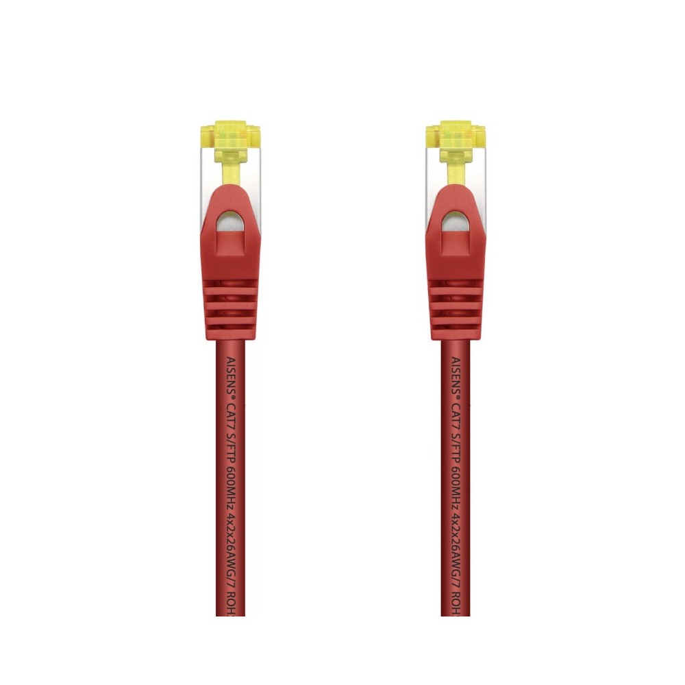 AISENS Cable De Red Latiguillo RJ45 LSZH Cat.7 600 MHz SFTP PIMF AWG26, Rojo, 2.0 m