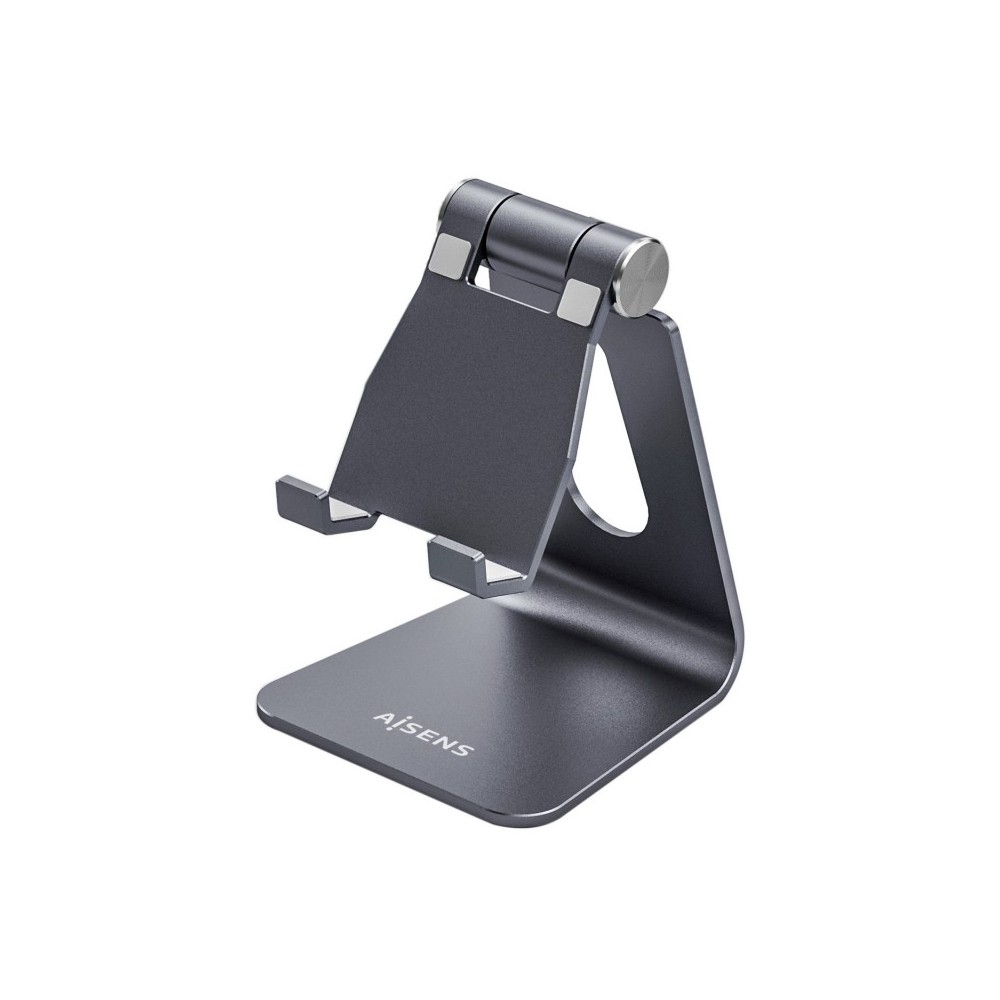 AISENS Soporte De Sobremesa Tamaño M Ajustable (1 Pivote) Para Movil  Tablet, Gris
