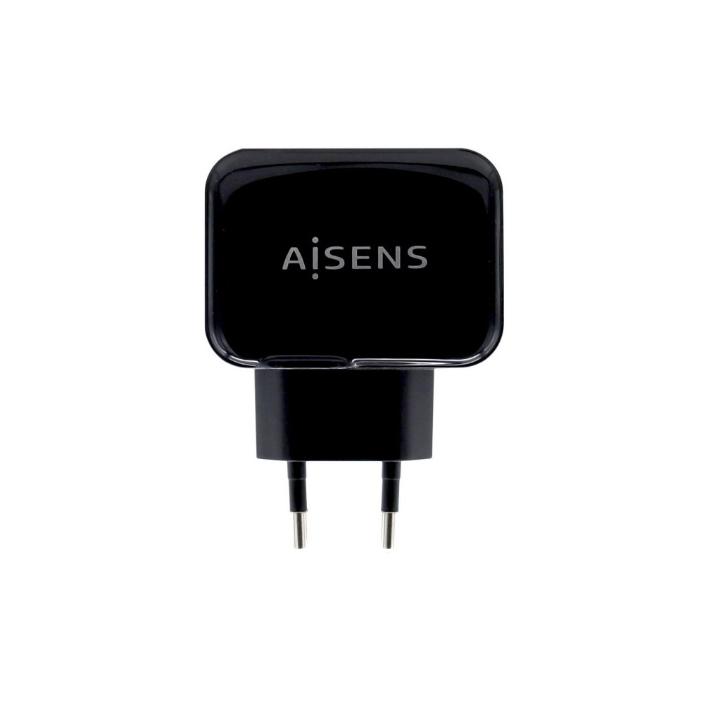 AISENS Cargador USB 17W 5V3.4A, 2xUSB Con Control AI, Negro