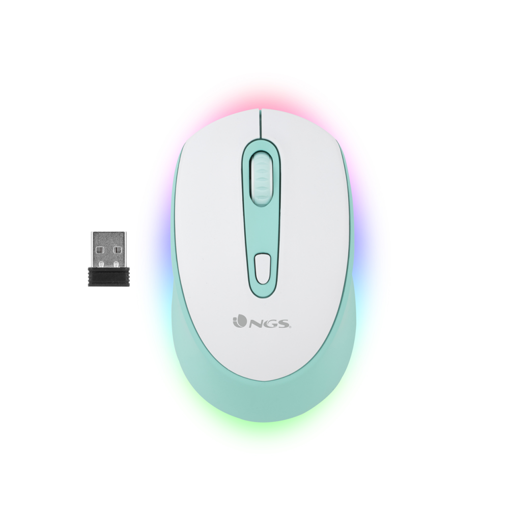 NGS SMOG MINT-RB ratón Ambidextro RF Wireless + Bluetooth Óptico 2400 DPI