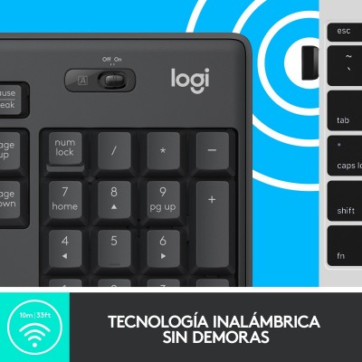 Logitech MK295 Silent Wireless Combo teclado Ratón incluido USB QWERTY Español Grafito