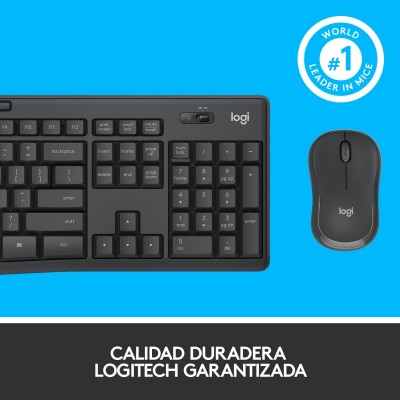 Logitech MK295 Silent Wireless Combo teclado Ratón incluido USB QWERTY Español Grafito