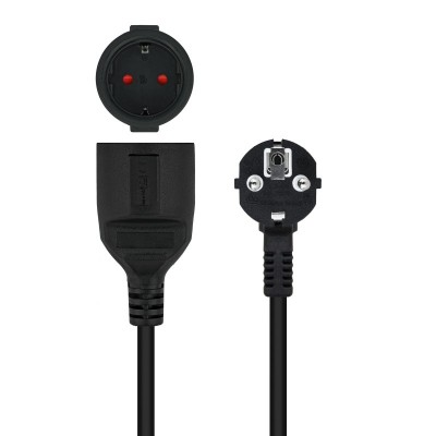Nanocable Cable de Alimentación Alargador, Negro, 3 m