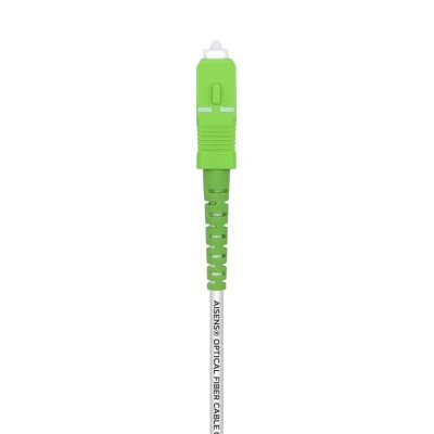 AISENS Cable Fibra Óptica Latiguillo G657A2 3.0 9125 SMF Simplex CPR DCA LSZH, SCAPC-SCAPC, Blanco, 1.0 m