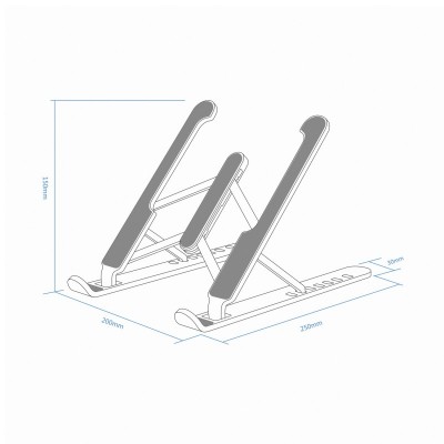 AISENS Soporte De Sobremesa Ajustable Para Portatil  Tablet, Gris Oscuro