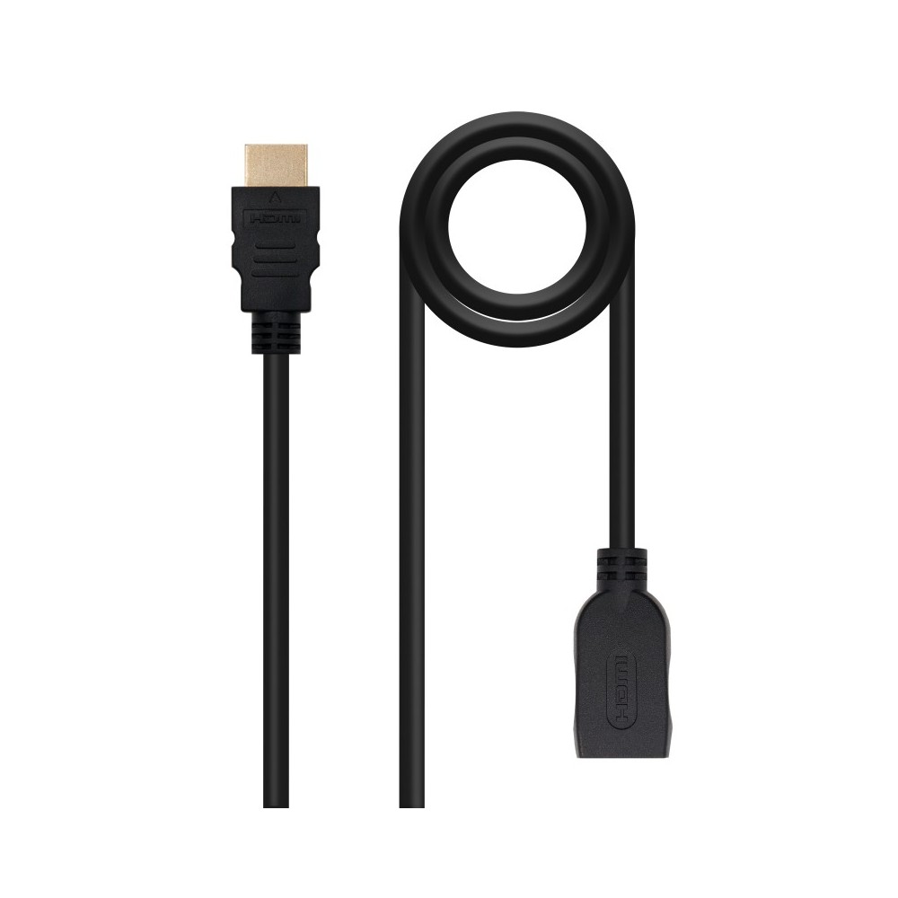 Nanocable Cable HDM 2.0 Prolongador AM-AH, Negro, 2 m