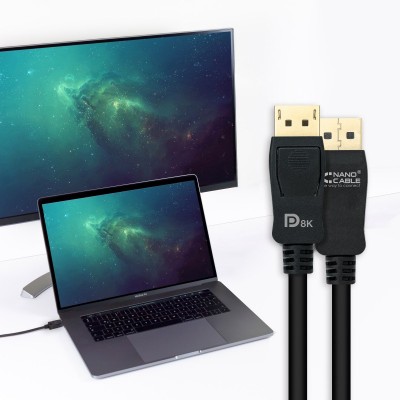 Nanocable Cable DISPLAYPORT 1.4 CERTIFICADO VESA, DPM – DPM, Negro, 0.5 m