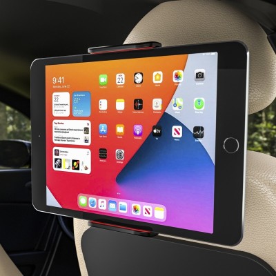 AISENS Soporte Coche Ajustable (1 Pivote) Para Reposacabezas Para Telefono  Tablet, Rojo