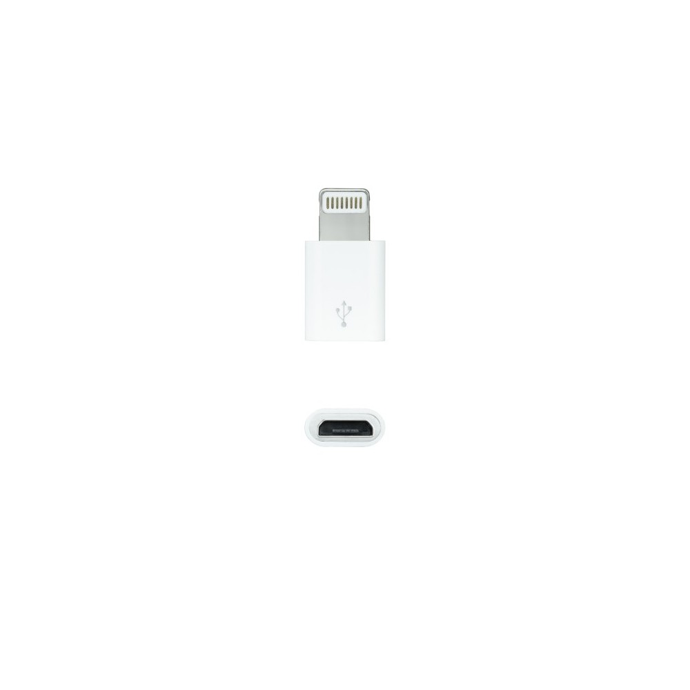 Nanocable Adaptador Lightning a Micro USB, LightningM-Micro BH Blanco