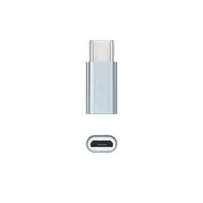 Nanocable Adaptador USB-C a Micro USB, USB-CM-Micro BH, Aluminio, Gris