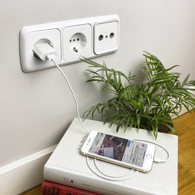 Nanocable Cable Lightning a USB-A, LightningM -USB AM, Blanco, 50 cm