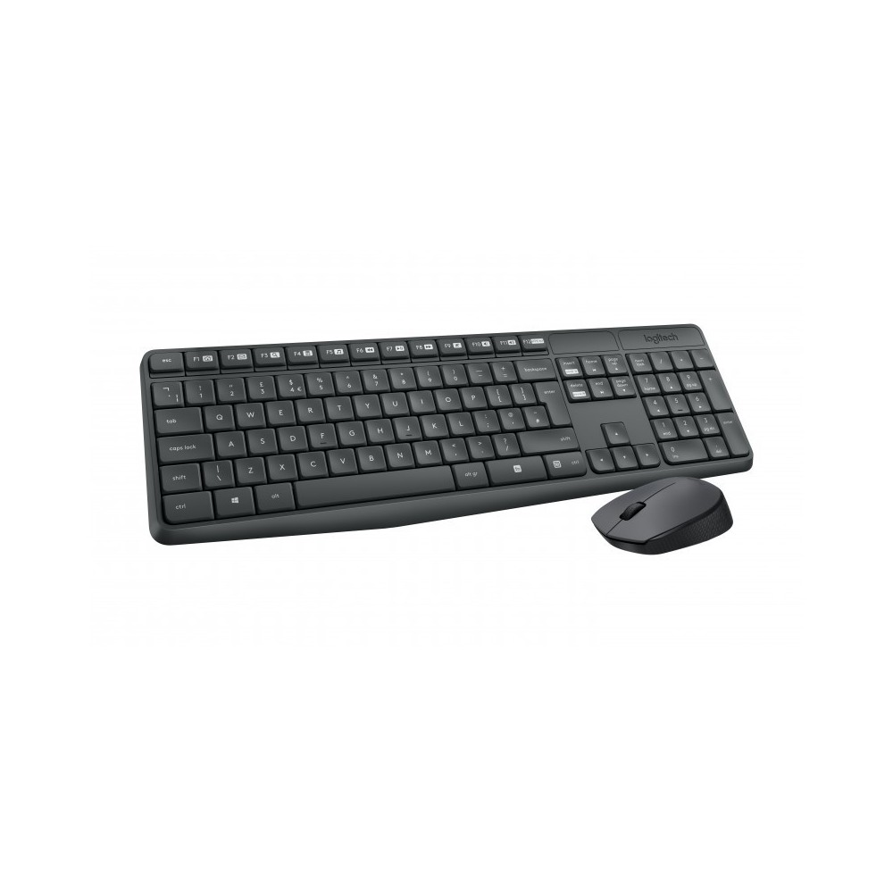 Logitech MK235 teclado Ratón incluido USB QWERTY Español Gris