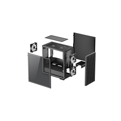 DeepCool MATREXX 40 3 Fans Led Tricolor Cristal Templado Lateral