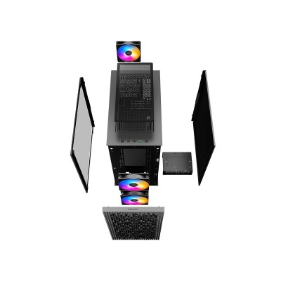 DeepCool MATREXX 40 3 Fans Led Tricolor Cristal Templado Lateral