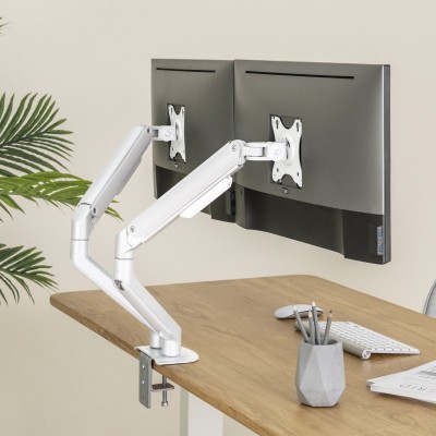 TooQ DB4132TNR-W soporte para monitor 81,3 cm (32") Blanco Escritorio