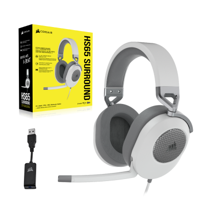 Corsair HS65 SURROUND Auriculares Alámbrico De mano Juego Blanco