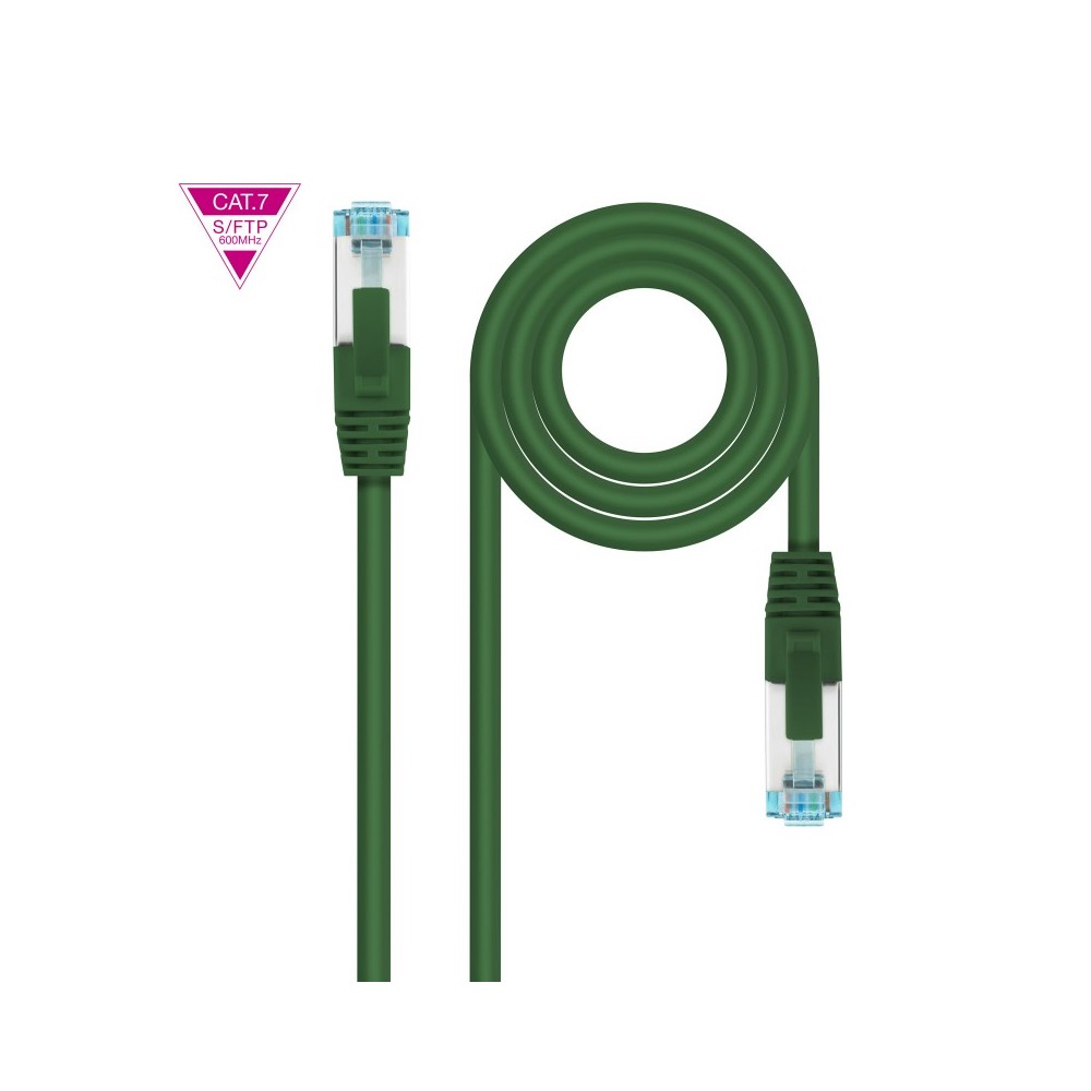 Nanocable Cable de Red Cat.7 600MHZ LSZH SFTP PIMF AWG26, Verde, 25 cm