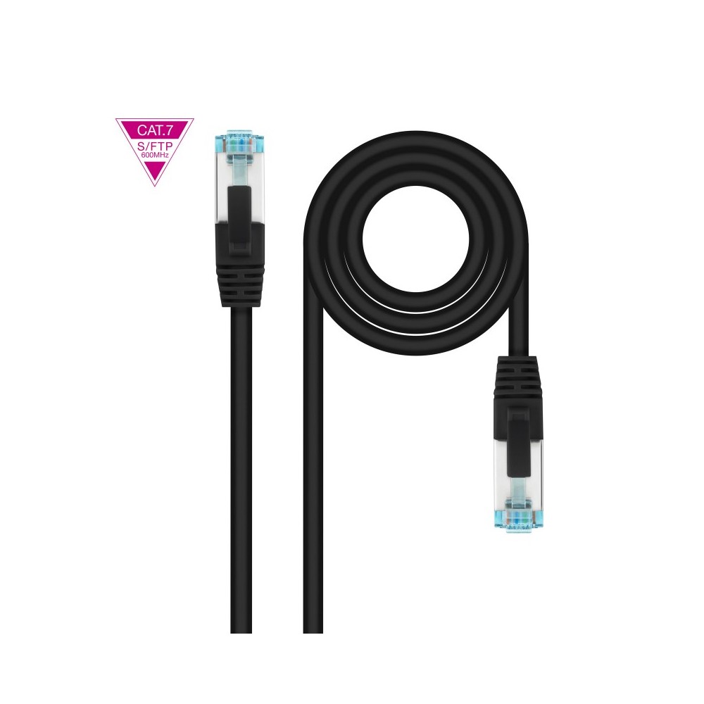 Nanocable Cable de Red Latiguillo Cat.7 600MHZ LSZH SFTP PIMF AWG26, Negro, 30 cm