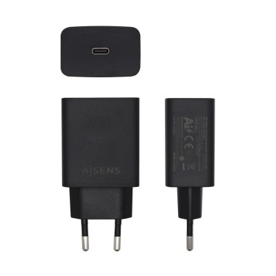 AISENS Cargador USB-C PD 3.0 1 Puerto 1x USB-C 20 W, Negro