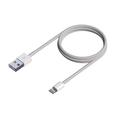 AISENS Cable Lightning A USB 2.0, LightningM-USB AM, Blanco, 0.5 m