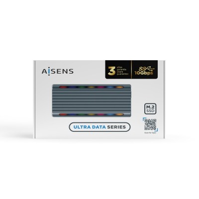 AISENS Caja Externa M.2 RGB Gaming ASM2-RGB011GR SATANVMe A USB3.1 Gen2, Gris