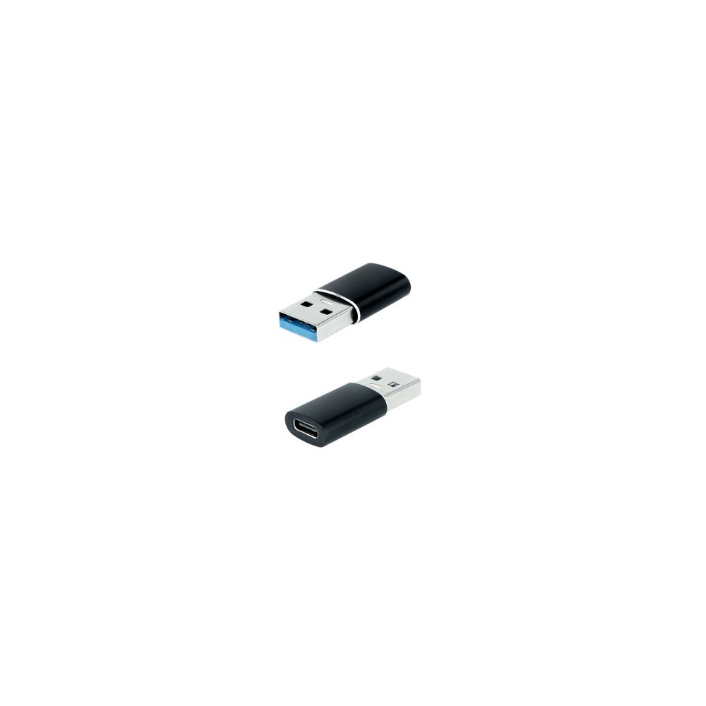 Nanocable Adaptador USB-A 3.1 a USB-C, USB-AM-USB-CH, Negro